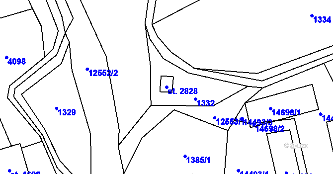 Parcela st. 2828 v KÚ Nový Hrozenkov, Katastrální mapa