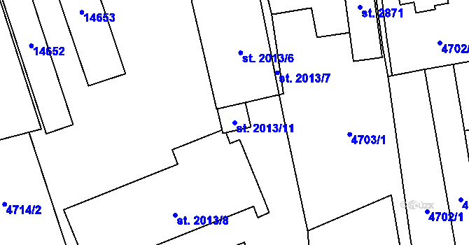 Parcela st. 2013/11 v KÚ Nový Hrozenkov, Katastrální mapa