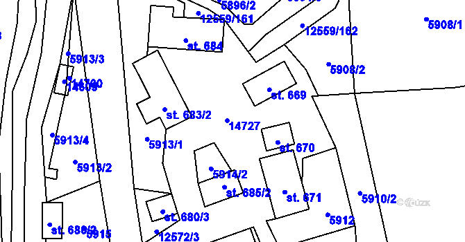 Parcela st. 2995 v KÚ Nový Hrozenkov, Katastrální mapa