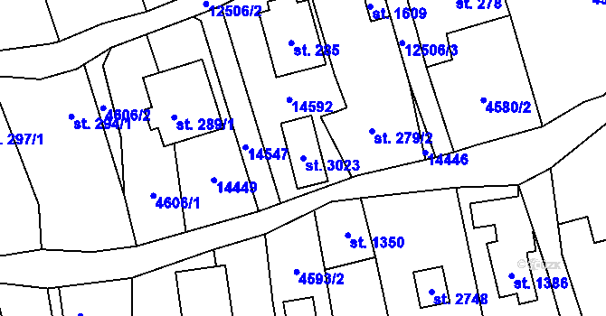 Parcela st. 3023 v KÚ Nový Hrozenkov, Katastrální mapa