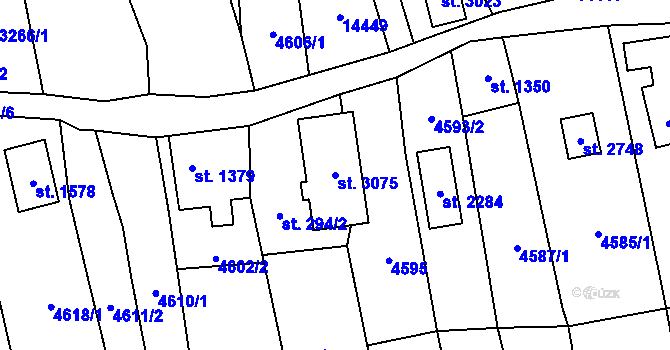 Parcela st. 3075 v KÚ Nový Hrozenkov, Katastrální mapa