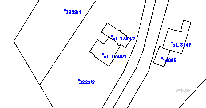 Parcela st. 1746/1 v KÚ Nový Hrozenkov, Katastrální mapa