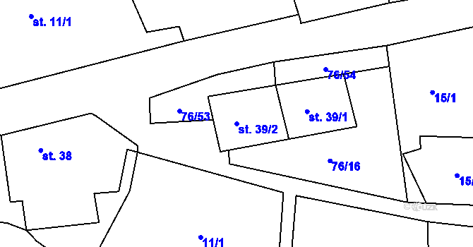 Parcela st. 39/2 v KÚ Nový Jáchymov, Katastrální mapa
