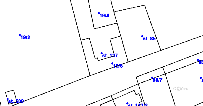 Parcela st. 137 v KÚ Nový Jáchymov, Katastrální mapa