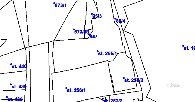 Parcela st. 255/1 v KÚ Nový Jičín-Horní Předměstí, Katastrální mapa