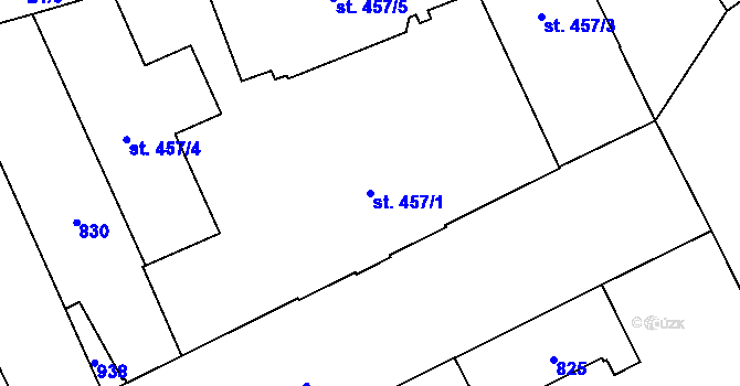 Parcela st. 457/1 v KÚ Nový Jičín-Horní Předměstí, Katastrální mapa