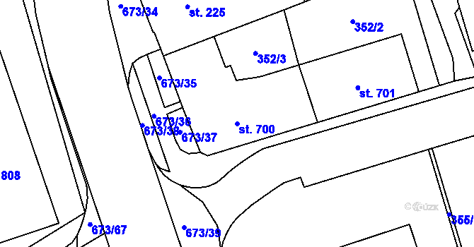 Parcela st. 700 v KÚ Nový Jičín-Horní Předměstí, Katastrální mapa