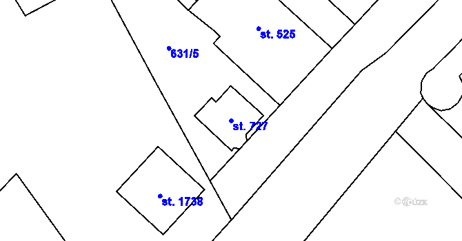 Parcela st. 727 v KÚ Nový Jičín-Horní Předměstí, Katastrální mapa