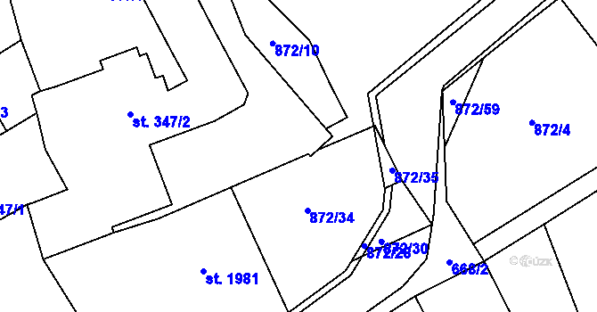 Parcela st. 426/1 v KÚ Nový Jičín-Horní Předměstí, Katastrální mapa