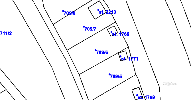 Parcela st. 709/6 v KÚ Nový Jičín-Horní Předměstí, Katastrální mapa