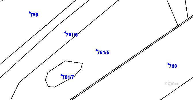 Parcela st. 761/5 v KÚ Nový Jičín-Horní Předměstí, Katastrální mapa