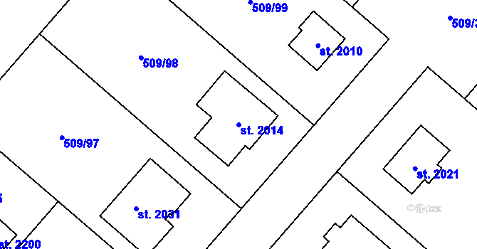 Parcela st. 2014 v KÚ Nový Jičín-Horní Předměstí, Katastrální mapa