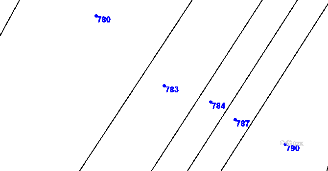 Parcela st. 783 v KÚ Nový Jičín-Horní Předměstí, Katastrální mapa