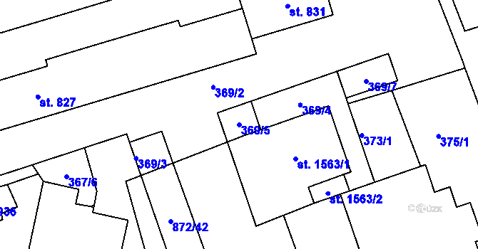 Parcela st. 369/5 v KÚ Nový Jičín-Horní Předměstí, Katastrální mapa