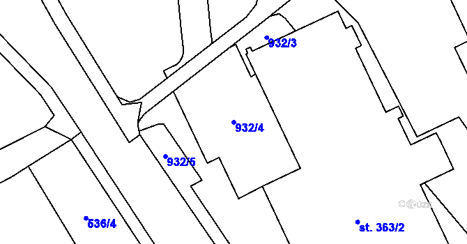 Parcela st. 932/4 v KÚ Nový Jičín-Horní Předměstí, Katastrální mapa