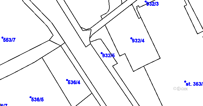 Parcela st. 932/5 v KÚ Nový Jičín-Horní Předměstí, Katastrální mapa