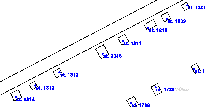 Parcela st. 2046 v KÚ Nový Jičín-Dolní Předměstí, Katastrální mapa