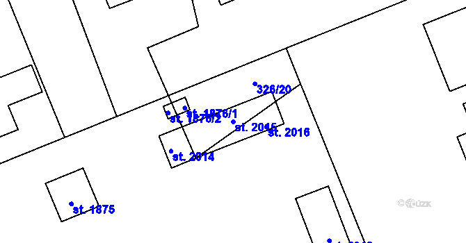 Parcela st. 2015 v KÚ Nový Jičín-Dolní Předměstí, Katastrální mapa