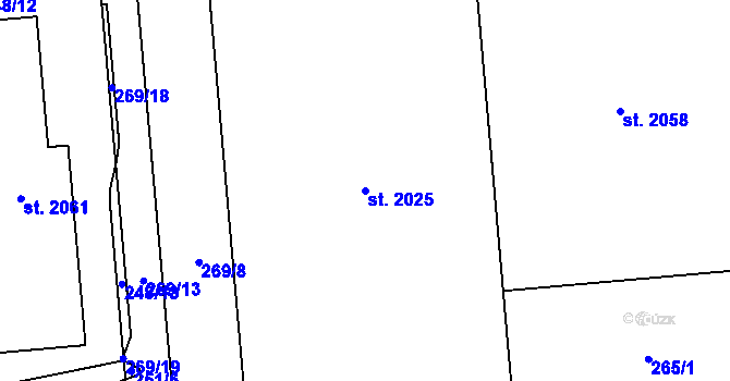 Parcela st. 2025 v KÚ Nový Jičín-Dolní Předměstí, Katastrální mapa