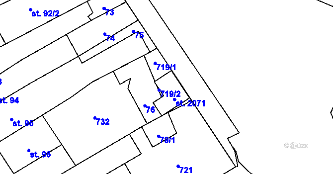 Parcela st. 719 v KÚ Nový Jičín-Dolní Předměstí, Katastrální mapa
