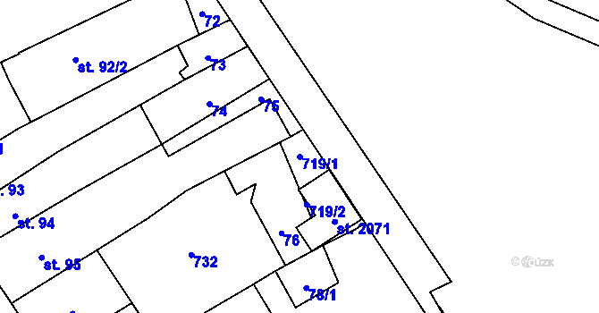 Parcela st. 719/1 v KÚ Nový Jičín-Dolní Předměstí, Katastrální mapa