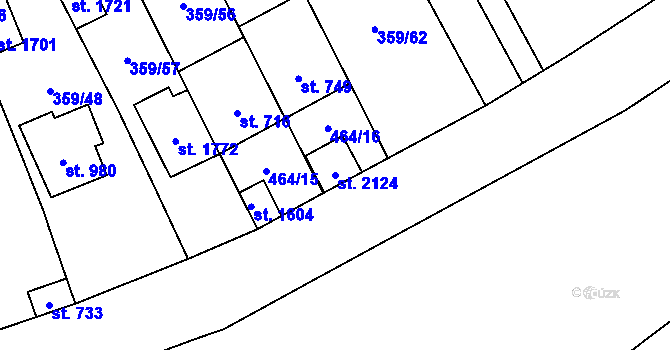 Parcela st. 2124 v KÚ Nový Jičín-Dolní Předměstí, Katastrální mapa