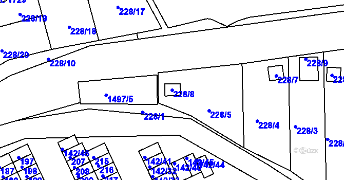 Parcela st. 228/8 v KÚ Žilina u Nového Jičína, Katastrální mapa