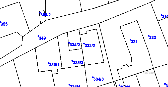Parcela st. 333/2 v KÚ Žilina u Nového Jičína, Katastrální mapa