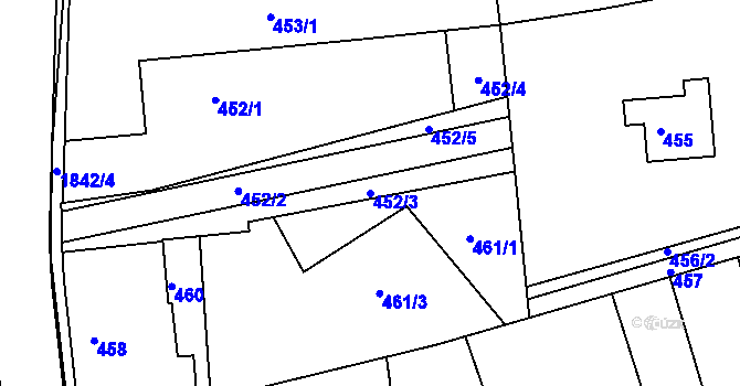 Parcela st. 452/3 v KÚ Žilina u Nového Jičína, Katastrální mapa
