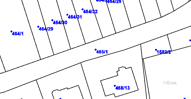 Parcela st. 465/1 v KÚ Žilina u Nového Jičína, Katastrální mapa