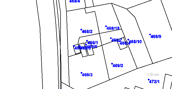 Parcela st. 469/6 v KÚ Žilina u Nového Jičína, Katastrální mapa