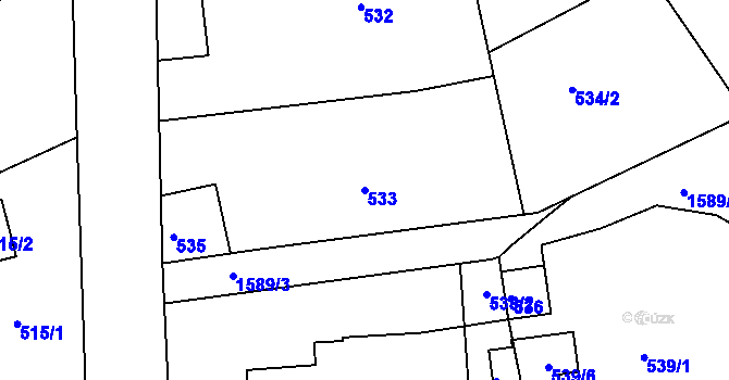 Parcela st. 533 v KÚ Žilina u Nového Jičína, Katastrální mapa