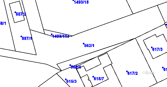 Parcela st. 562/1 v KÚ Žilina u Nového Jičína, Katastrální mapa