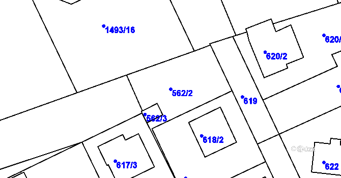 Parcela st. 562/2 v KÚ Žilina u Nového Jičína, Katastrální mapa