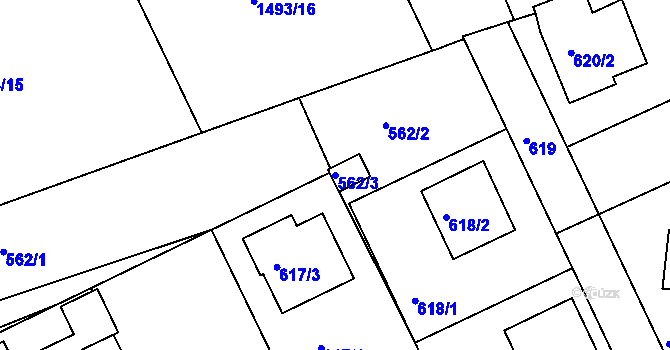 Parcela st. 562/3 v KÚ Žilina u Nového Jičína, Katastrální mapa