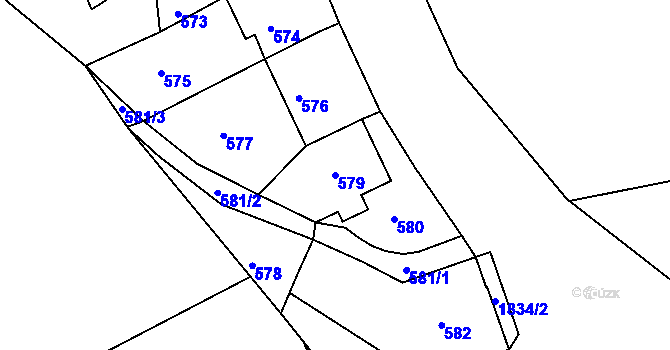 Parcela st. 579 v KÚ Žilina u Nového Jičína, Katastrální mapa