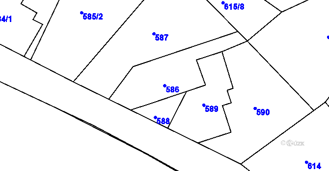 Parcela st. 586 v KÚ Žilina u Nového Jičína, Katastrální mapa