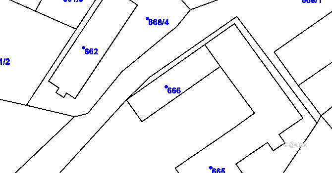 Parcela st. 666 v KÚ Žilina u Nového Jičína, Katastrální mapa