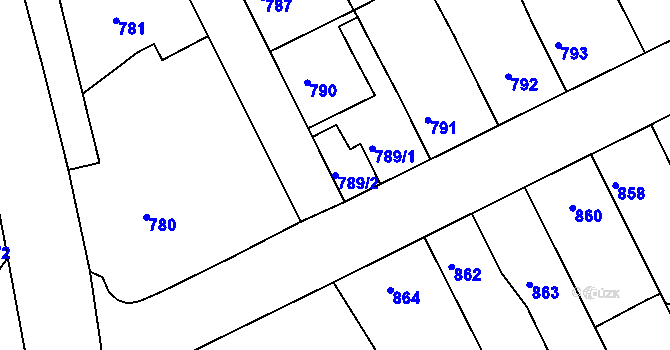Parcela st. 789/2 v KÚ Žilina u Nového Jičína, Katastrální mapa