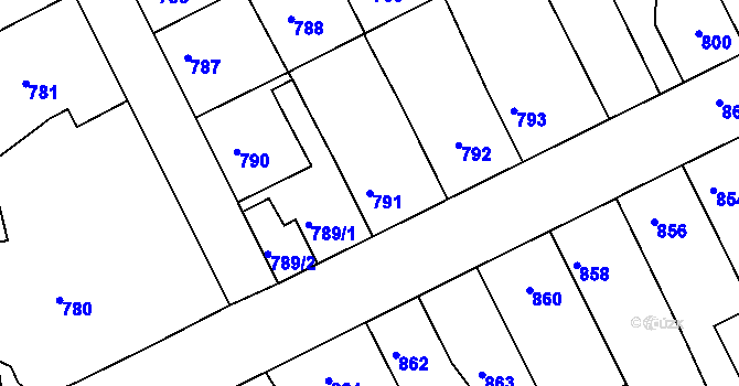 Parcela st. 791 v KÚ Žilina u Nového Jičína, Katastrální mapa