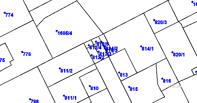 Parcela st. 812/3 v KÚ Žilina u Nového Jičína, Katastrální mapa