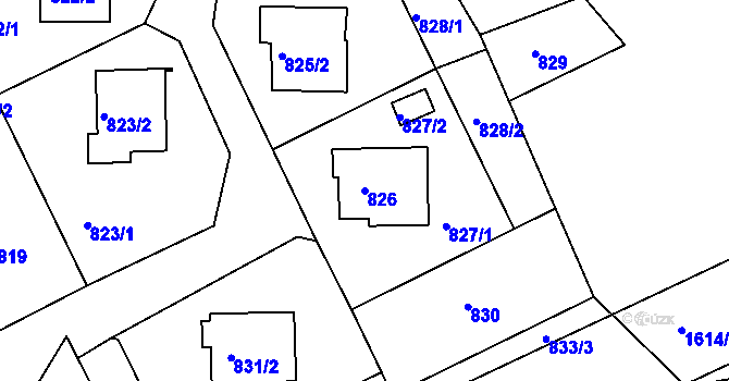Parcela st. 826 v KÚ Žilina u Nového Jičína, Katastrální mapa