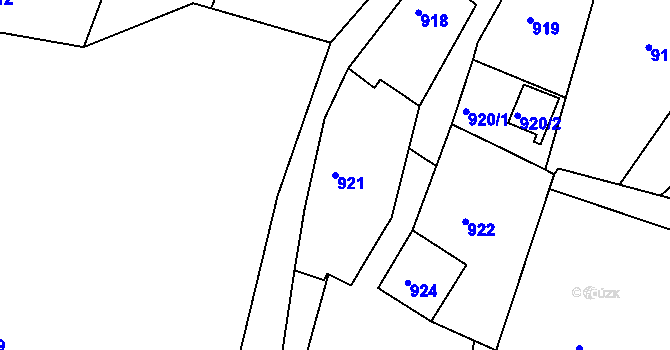 Parcela st. 921 v KÚ Žilina u Nového Jičína, Katastrální mapa