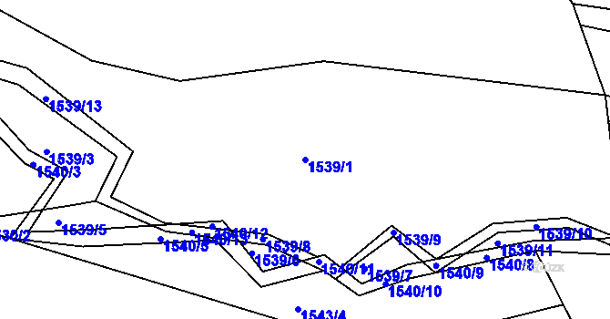Parcela st. 1539/1 v KÚ Žilina u Nového Jičína, Katastrální mapa