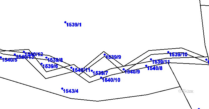 Parcela st. 1539/9 v KÚ Žilina u Nového Jičína, Katastrální mapa