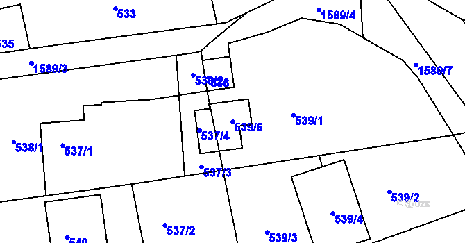 Parcela st. 539/6 v KÚ Žilina u Nového Jičína, Katastrální mapa