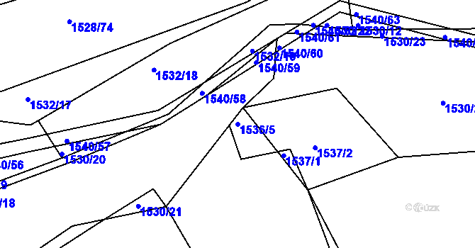 Parcela st. 1536/5 v KÚ Žilina u Nového Jičína, Katastrální mapa
