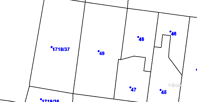 Parcela st. 49 v KÚ Šenov u Nového Jičína, Katastrální mapa