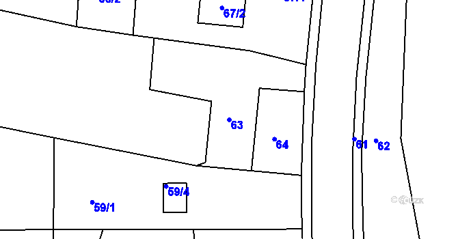 Parcela st. 63 v KÚ Šenov u Nového Jičína, Katastrální mapa