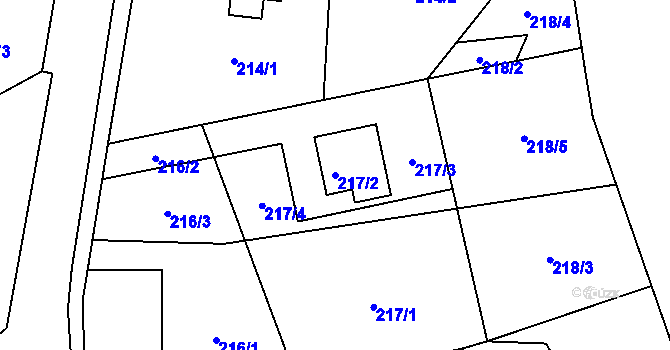 Parcela st. 217/2 v KÚ Šenov u Nového Jičína, Katastrální mapa